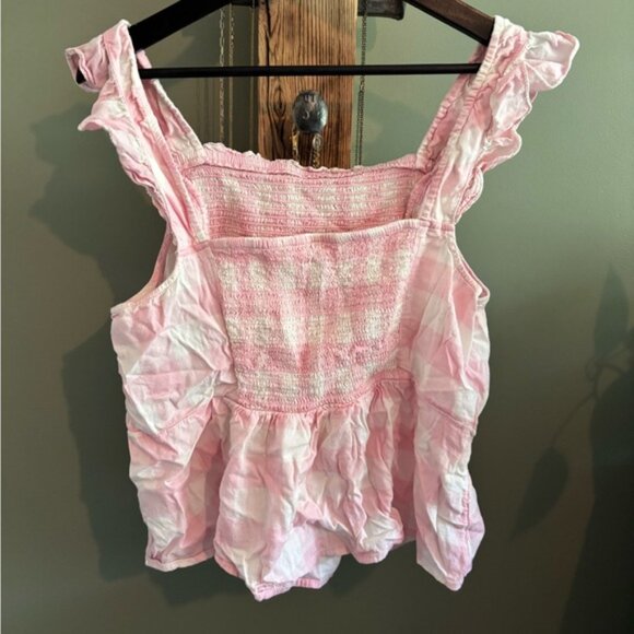 26.) Old Navy / Gingham / Pink & White / Smocked Top - Picture 5 of 5